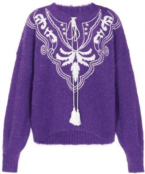 IZIA Sveter  purpurová / biela