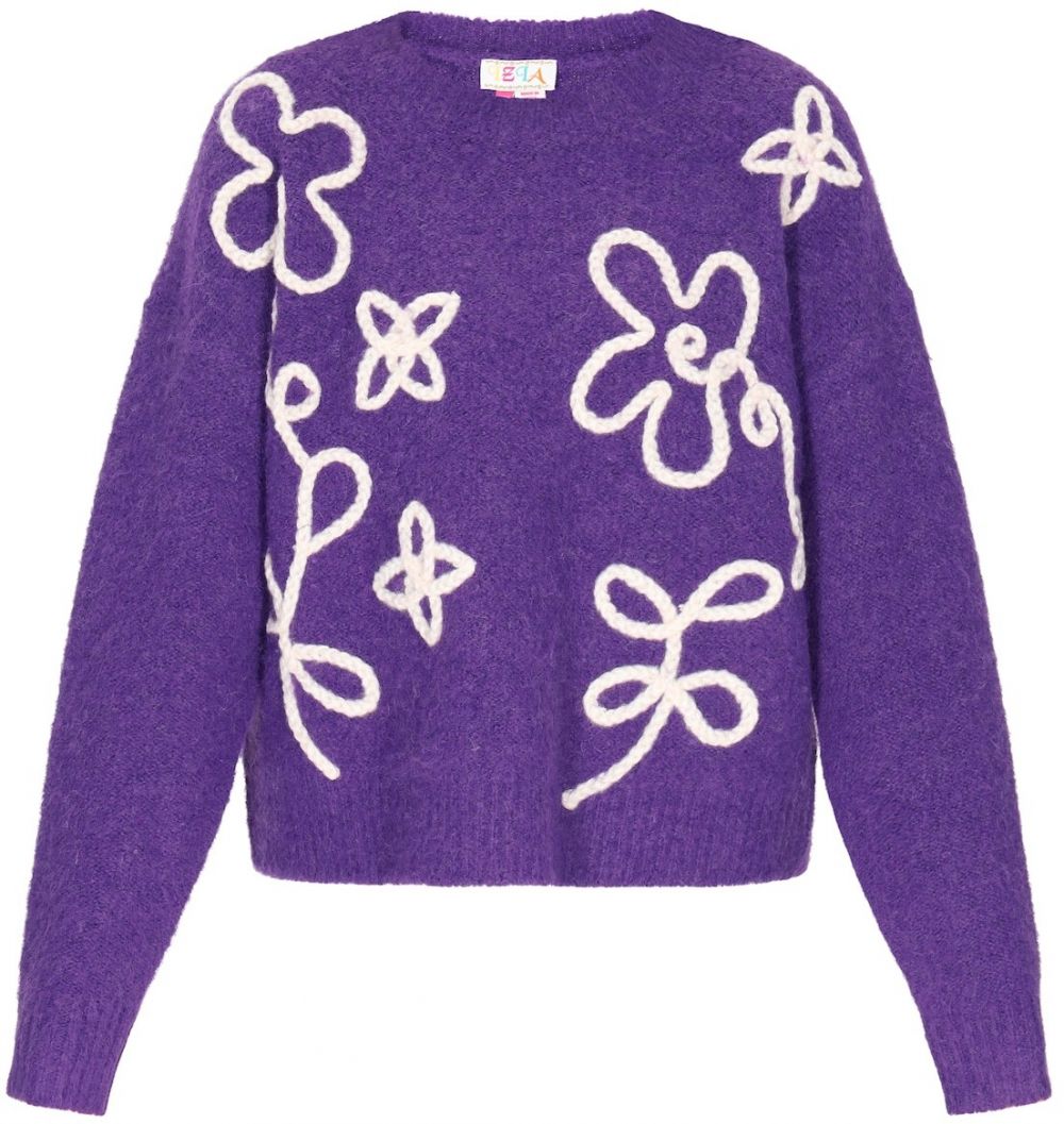 IZIA Sveter  purpurová / biela