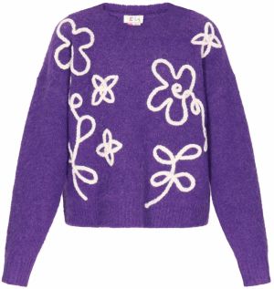 IZIA Sveter  purpurová / biela