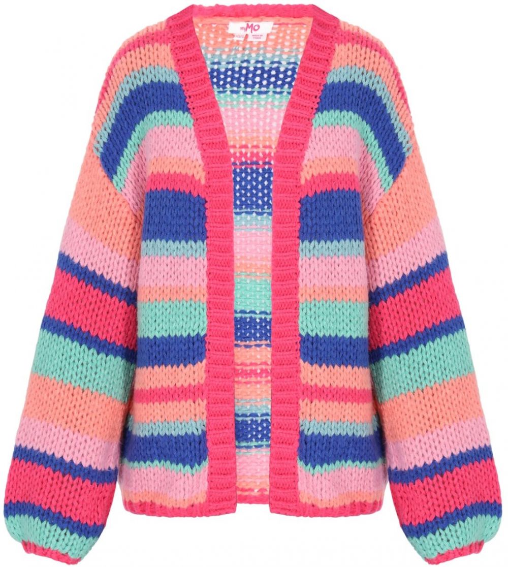 MYMO Kardigán  modrá / tyrkysová / oranžová / ružová