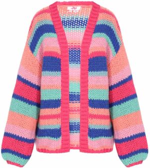 MYMO Kardigán  modrá / tyrkysová / oranžová / ružová