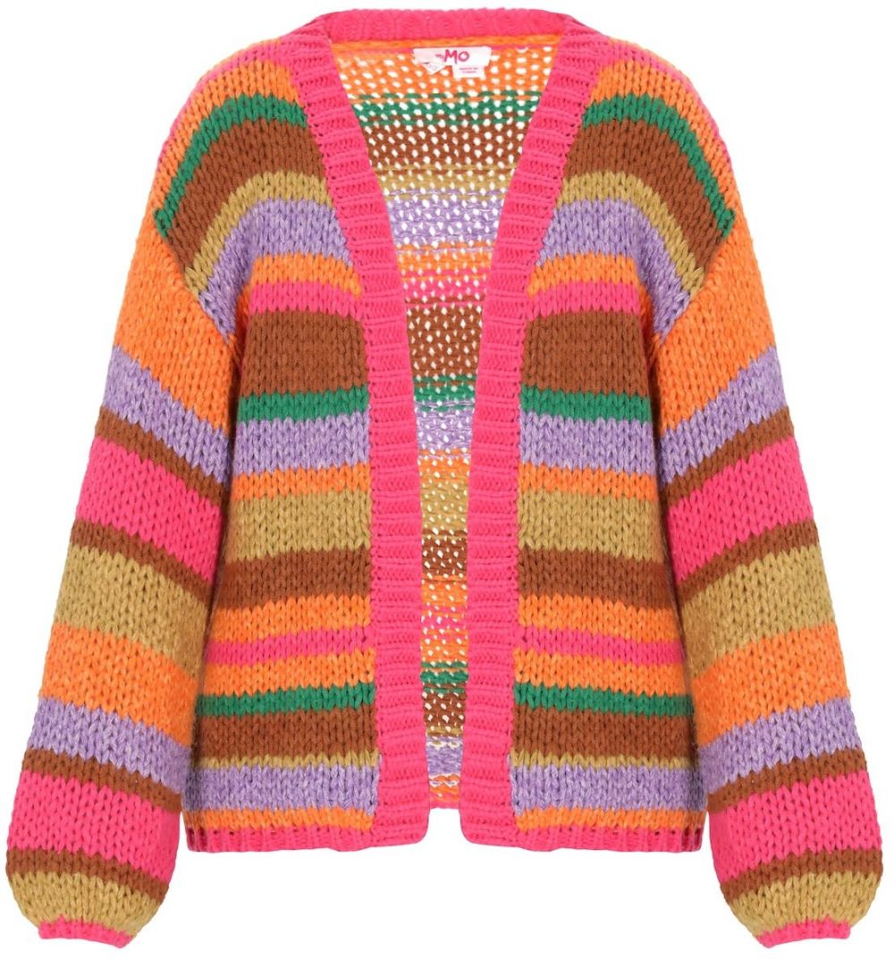 MYMO Kardigán  hnedá / zelená / oranžová / fuksia