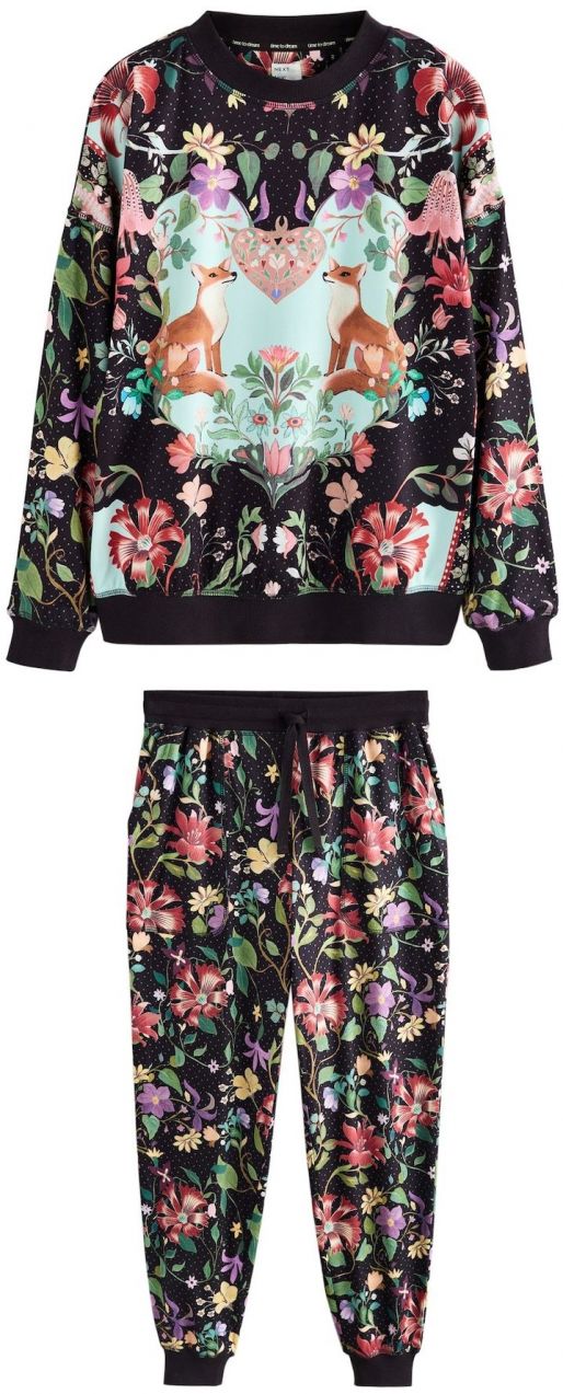 Next Pyžamo 'Arctic Fox'  antracitová / mätová / oranžová