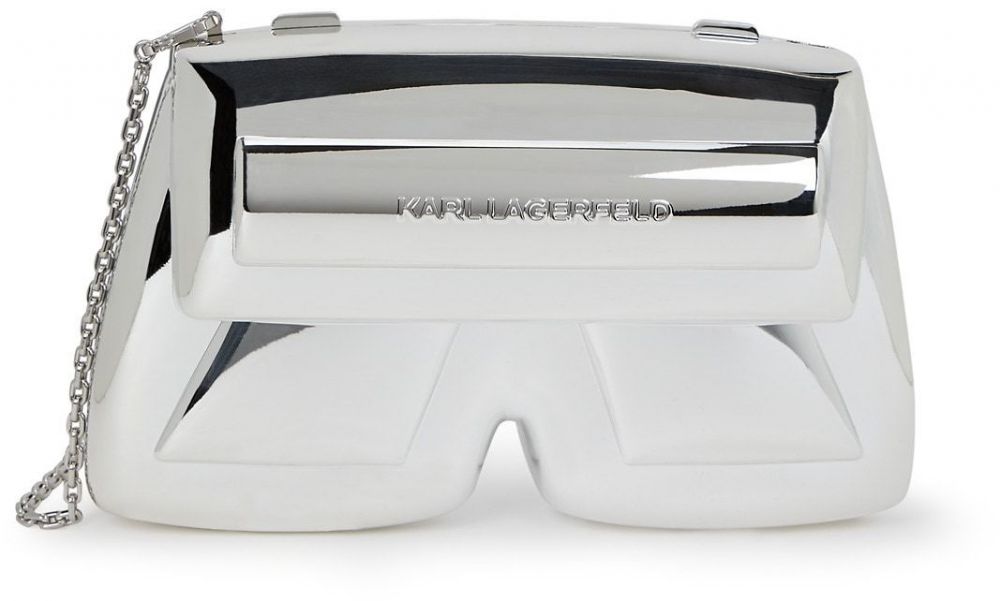 Karl Lagerfeld Listová kabelka 'Ikon'  strieborná