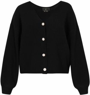 faina Oversize kardigán 'Fashion Look'  čierna / biela