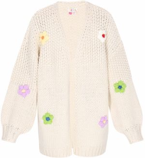 IZIA Oversize kardigán 'Fashion Look'  žltá / svetlozelená / fialová / prírodná biela