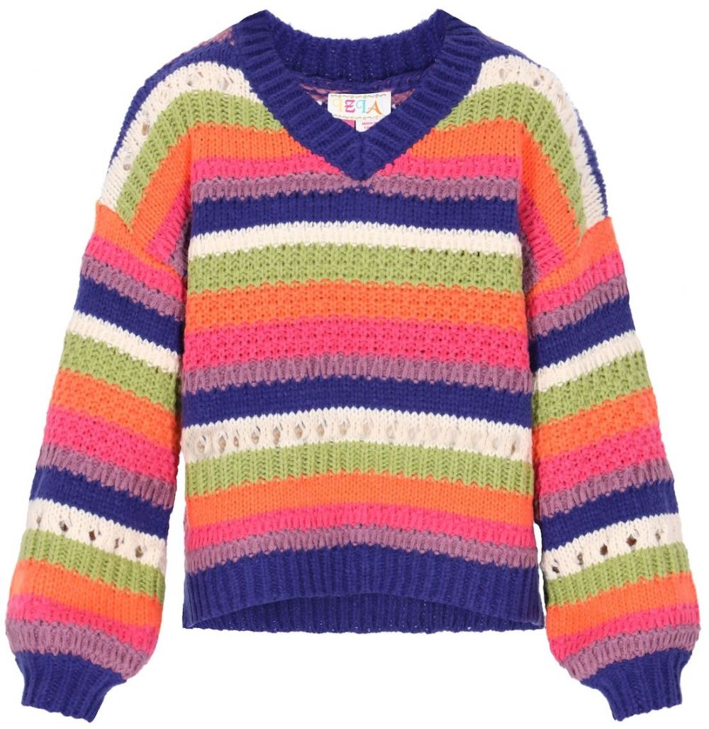 IZIA Oversize sveter 'Fashion Look'  modrá / zelená / oranžová / biela