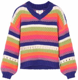 IZIA Oversize sveter 'Fashion Look'  modrá / zelená / oranžová / biela