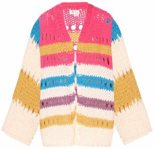 IZIA Kardigán 'Boho'  azúrová / fialová / ružová / šedobiela