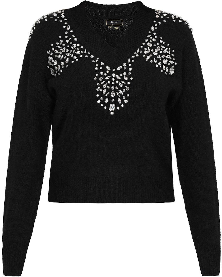 faina Sveter 'Fashion Look'  čierna / strieborná