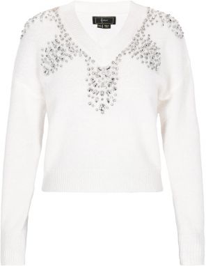 faina Sveter 'Fashion Look'  priehľadná / šedobiela