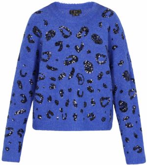 faina Oversize sveter 'Fashion Look'  modrá / čierna