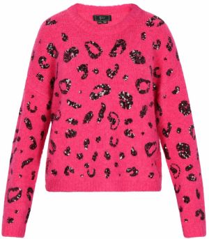 faina Oversize sveter 'Fashion Look'  ružová / čierna