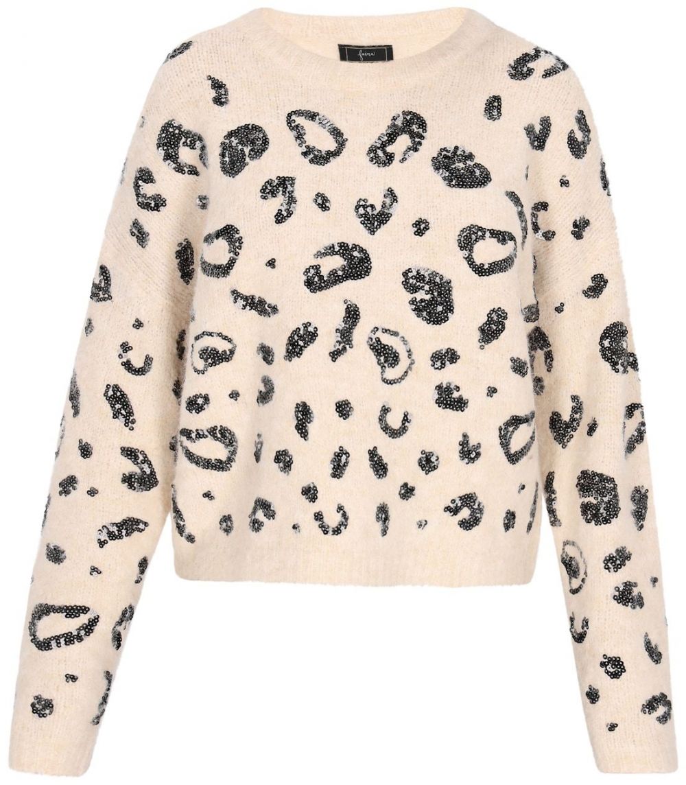 faina Oversize sveter 'Fashion Look'  krémová / čierna