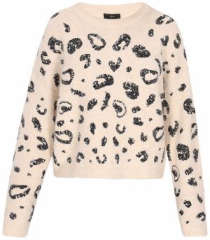 faina Oversize sveter 'Fashion Look'  krémová / čierna