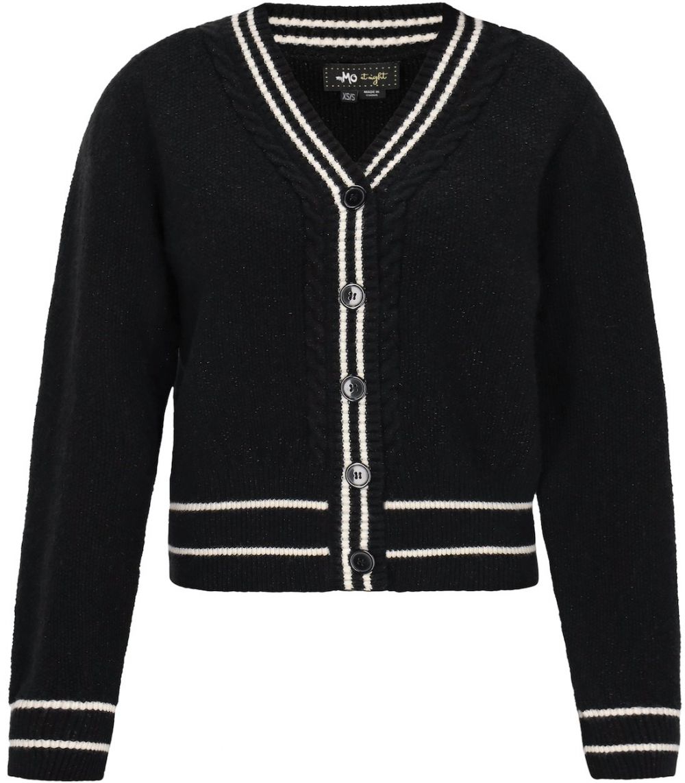 myMo at night Kardigán  čierna / prírodná biela