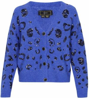 faina Kardigán 'Fashion Look'  modrá / čierna