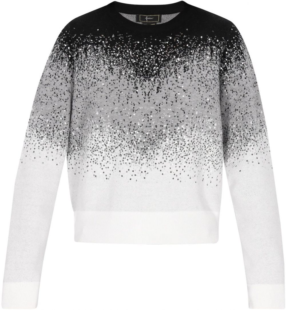 faina Sveter  tmavosivá / čierna / biela