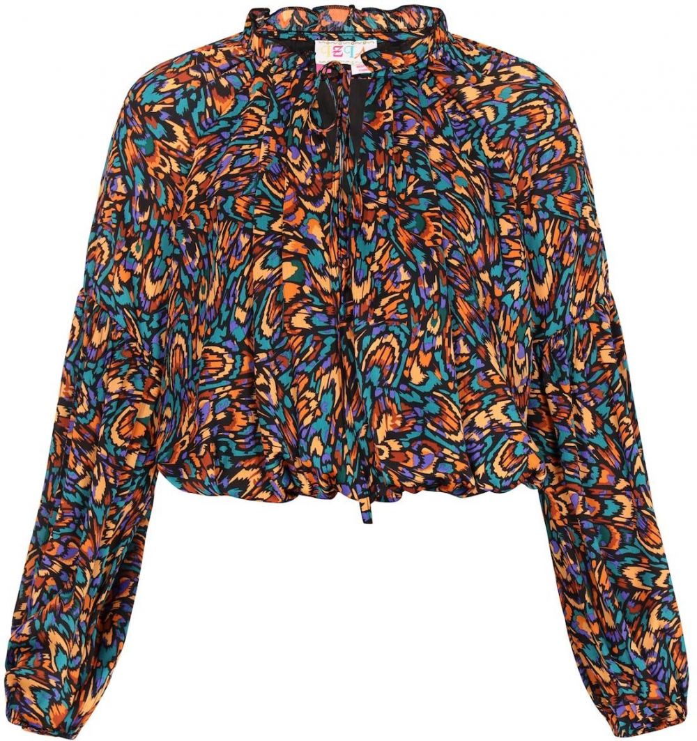 IZIA Blúzka  tmavozelená / svetlooranžová / tmavooranžová / čierna