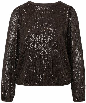 COMMA Blúzka  tmavohnedá