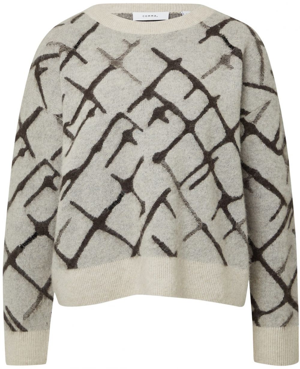 COMMA Sveter  béžová / čierna