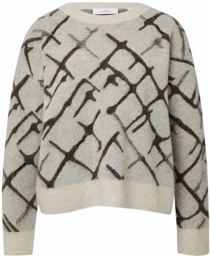 COMMA Sveter  béžová / čierna