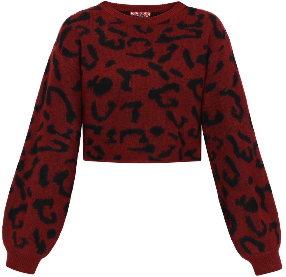 myMo ROCKS Sveter  vínovo červená / čierna