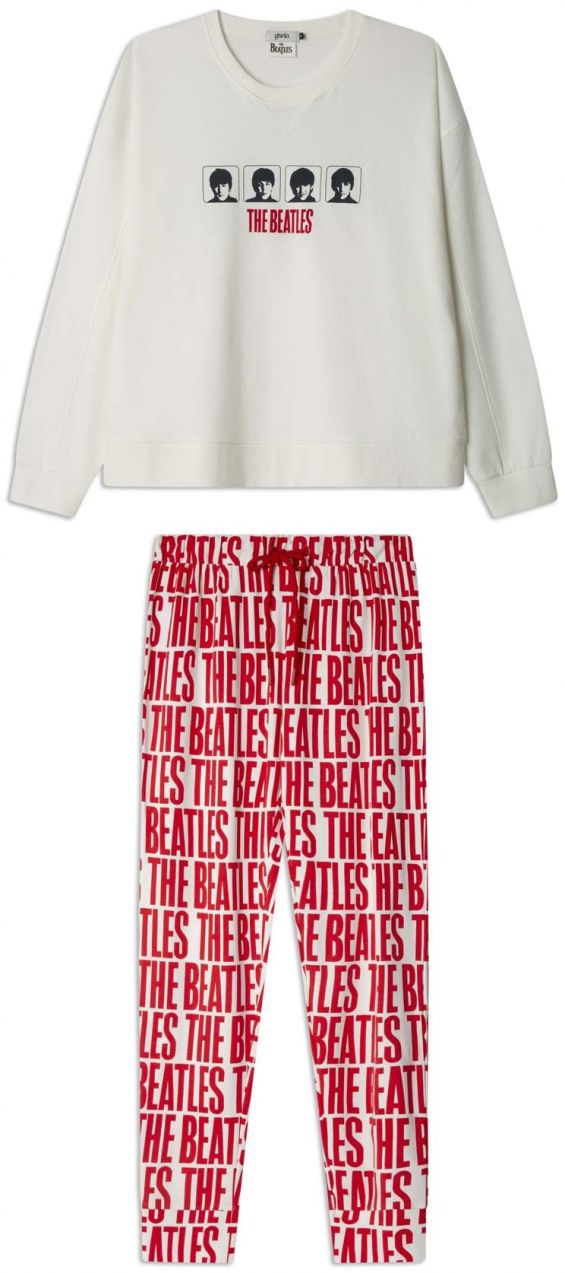 Gisela Pyžamo  červená / šedobiela