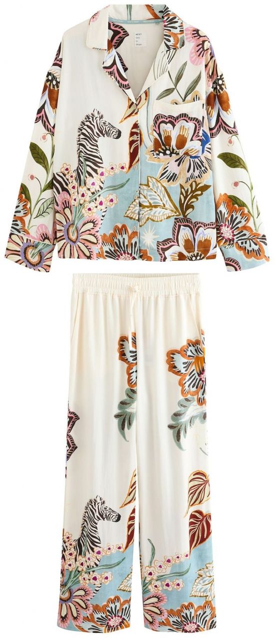 Next Pyžamo  krémová / azúrová / koňaková / ružová