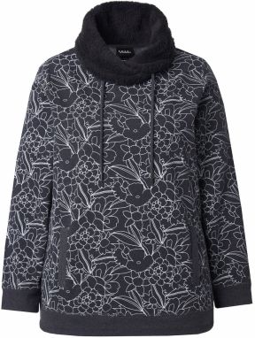 Ulla Popken Mikina  sivá / čierna / biela