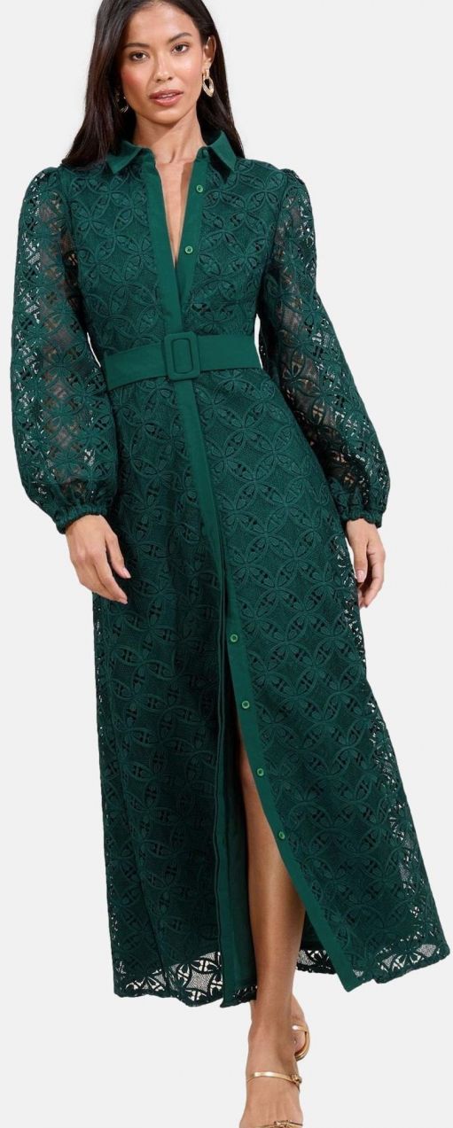 Lipsy Košeľové šaty  tmavozelená