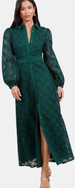 Lipsy Košeľové šaty  tmavozelená