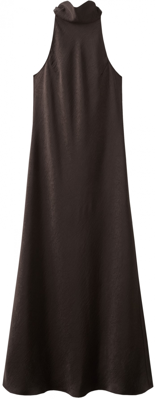 MANGO Večerné šaty 'Choco'  tmavohnedá