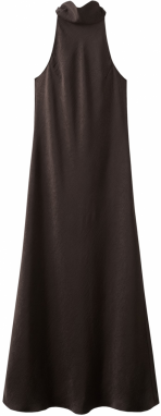 MANGO Večerné šaty 'Choco'  tmavohnedá