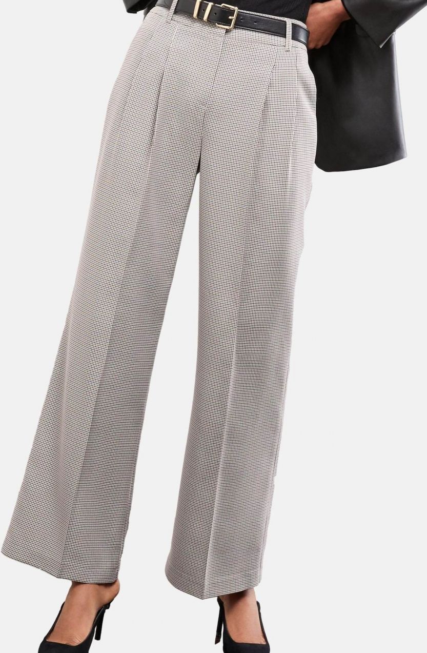 Lipsy Plisované nohavice 'Premium'  čokoládová / svetlosivá / čierna