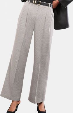 Lipsy Plisované nohavice 'Premium'  čokoládová / svetlosivá / čierna