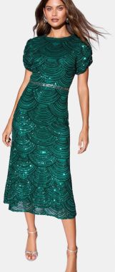 Lipsy Kokteilové šaty  smaragdová