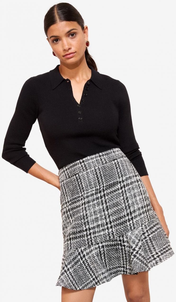 Friends Like These Sukňa 'Boucle Flippy'  čierna / biela