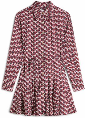 TOMMY HILFIGER Košeľové šaty  modrá / červená / biela