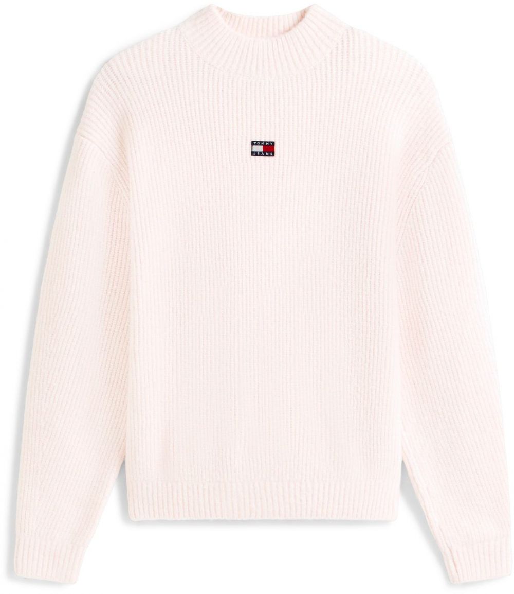 Tommy Jeans Sveter  pastelovo ružová / červená / biela