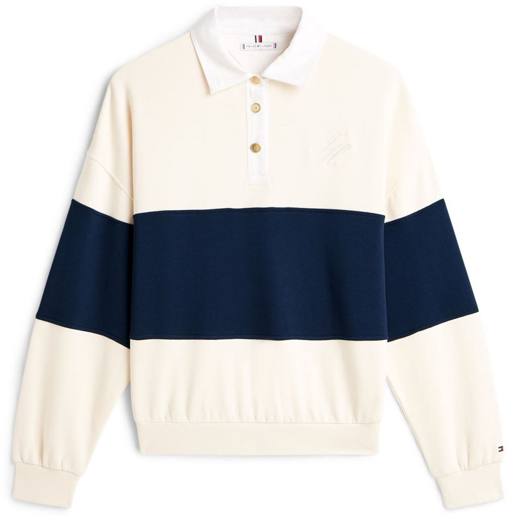 TOMMY HILFIGER Mikina  krémová / námornícka modrá
