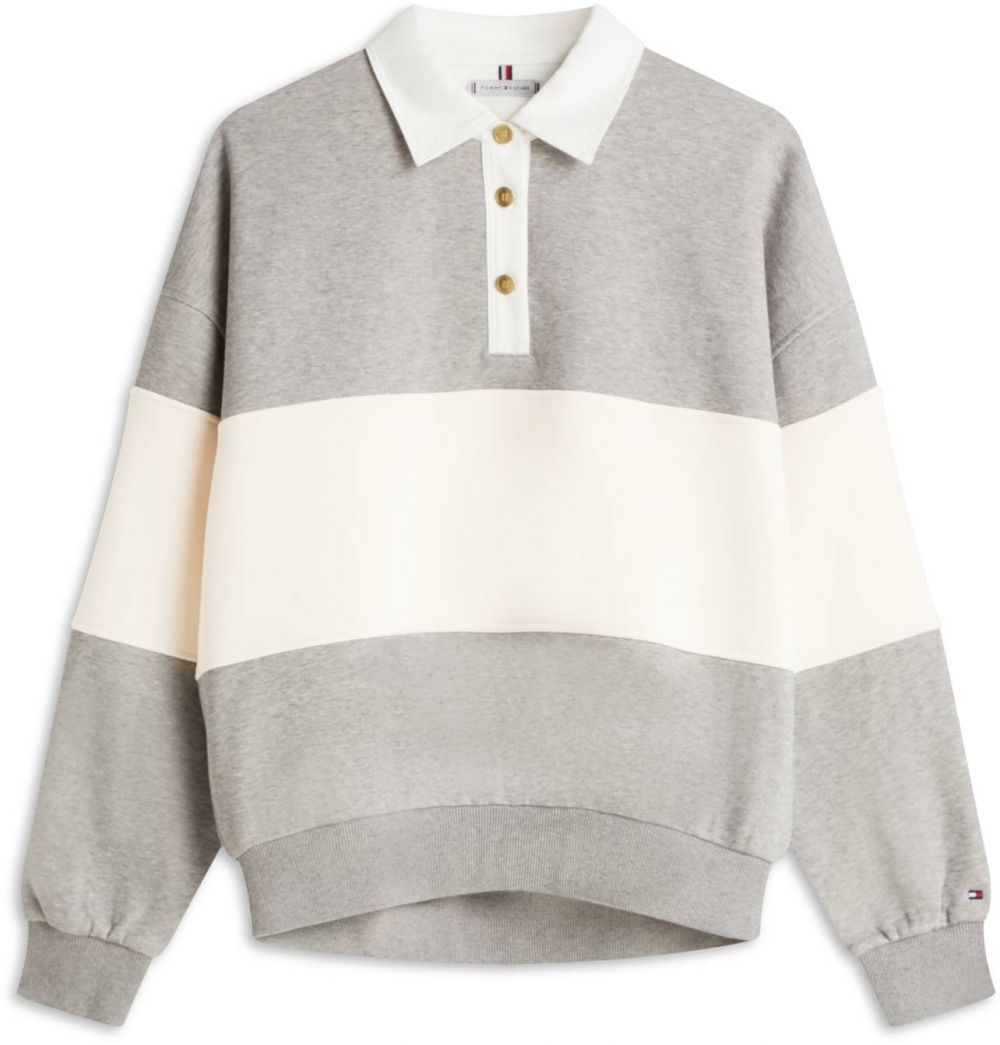 TOMMY HILFIGER Mikina  sivá melírovaná / šedobiela