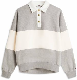 TOMMY HILFIGER Mikina  sivá melírovaná / šedobiela