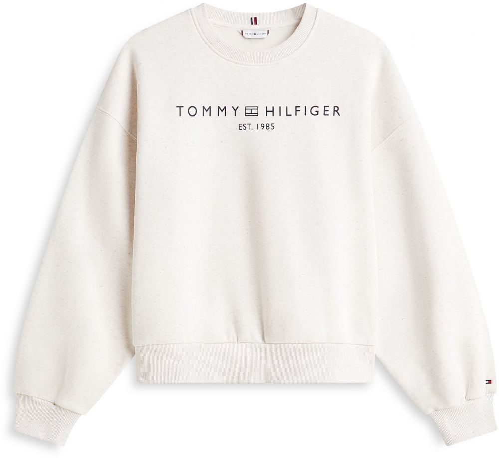 TOMMY HILFIGER Mikina  čierna / biela melírovaná