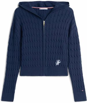 TOMMY HILFIGER Kardigán  námornícka modrá / biela