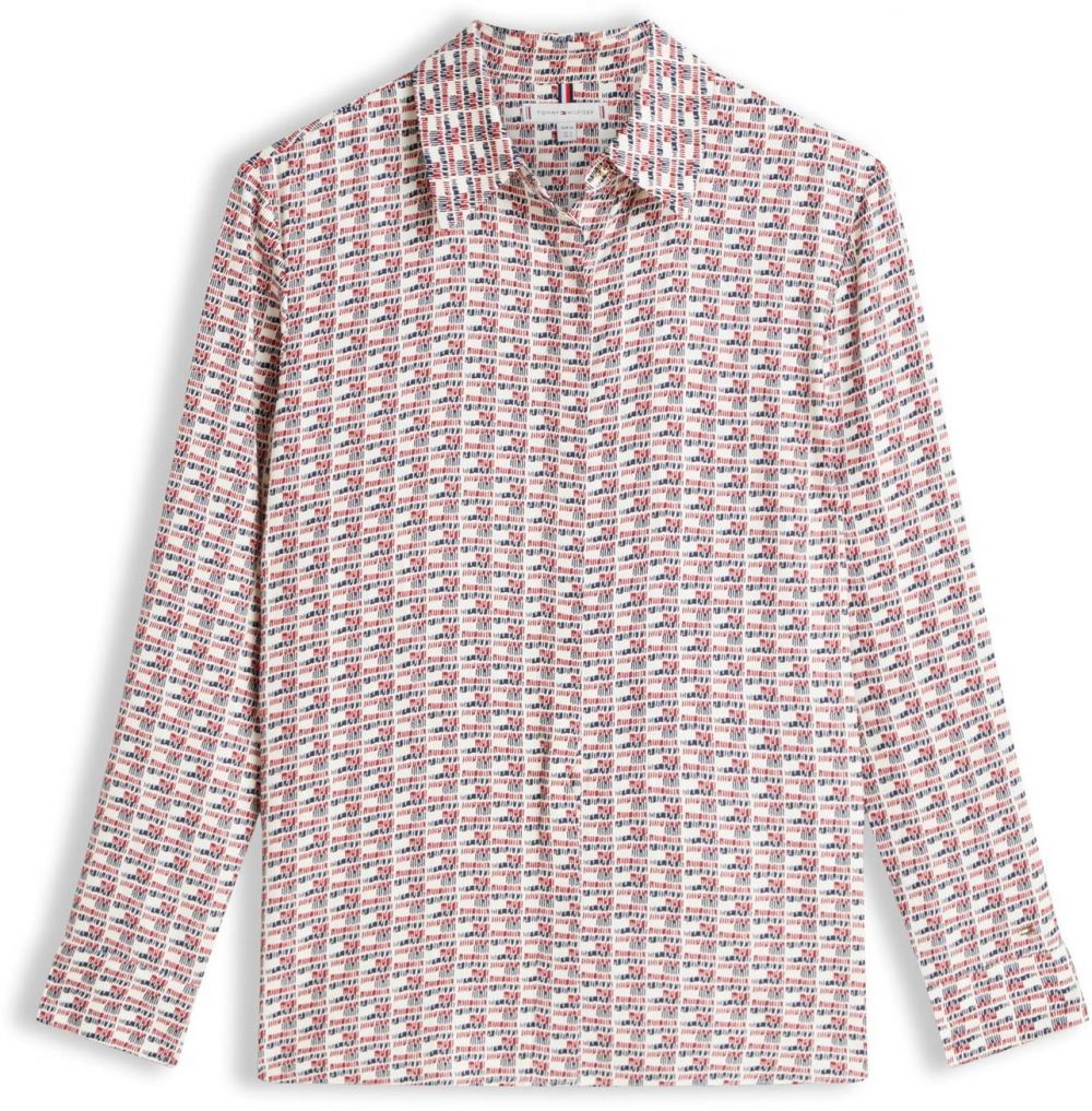 TOMMY HILFIGER Blúzka  tmavomodrá / červená / biela