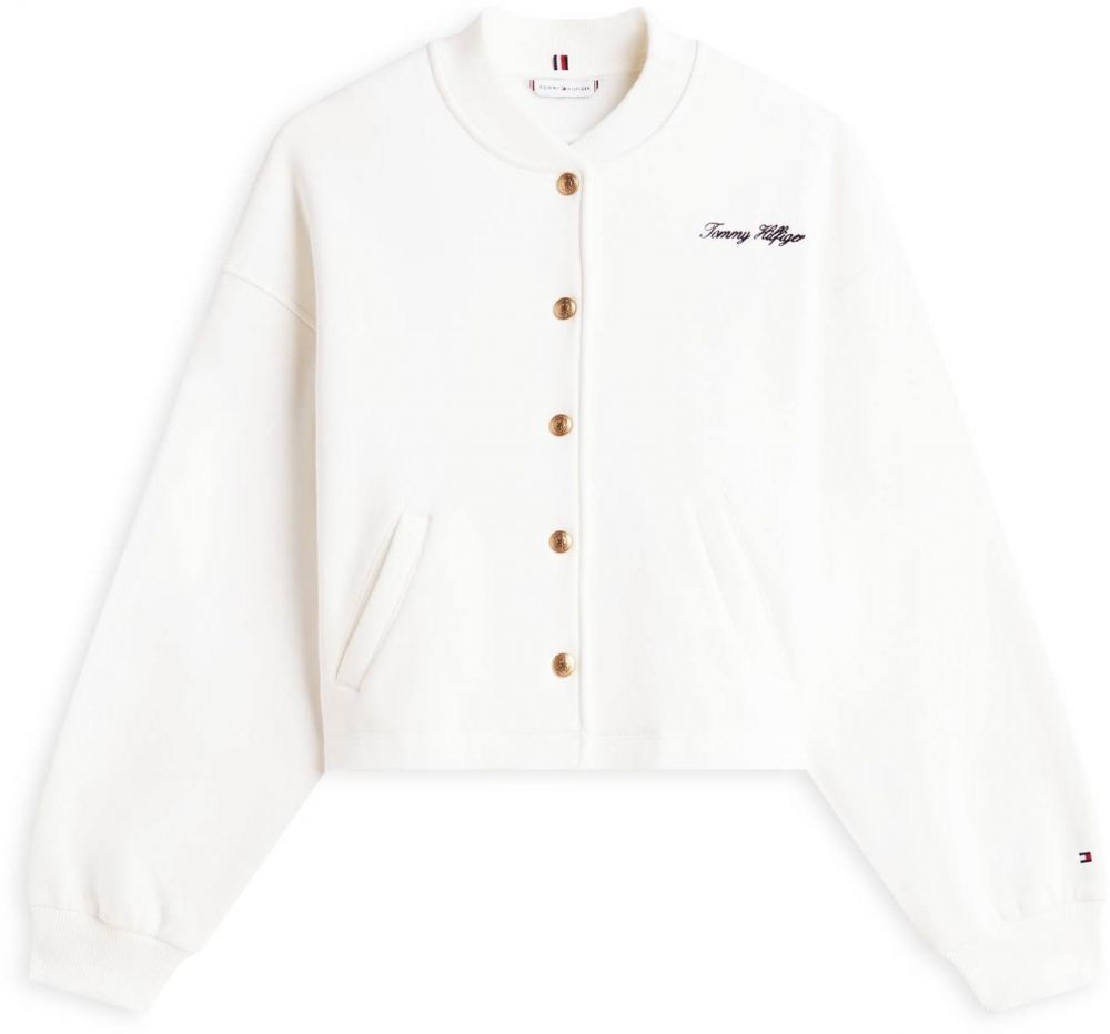 TOMMY HILFIGER Tepláková bunda  biela