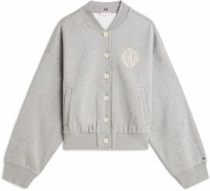 TOMMY HILFIGER Tepláková bunda 'Varsity'  nebielená / námornícka modrá / svetlosivá / červená