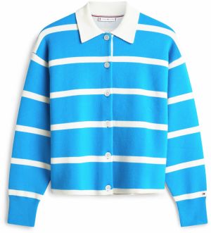 TOMMY HILFIGER Kardigán  nebesky modrá / biela
