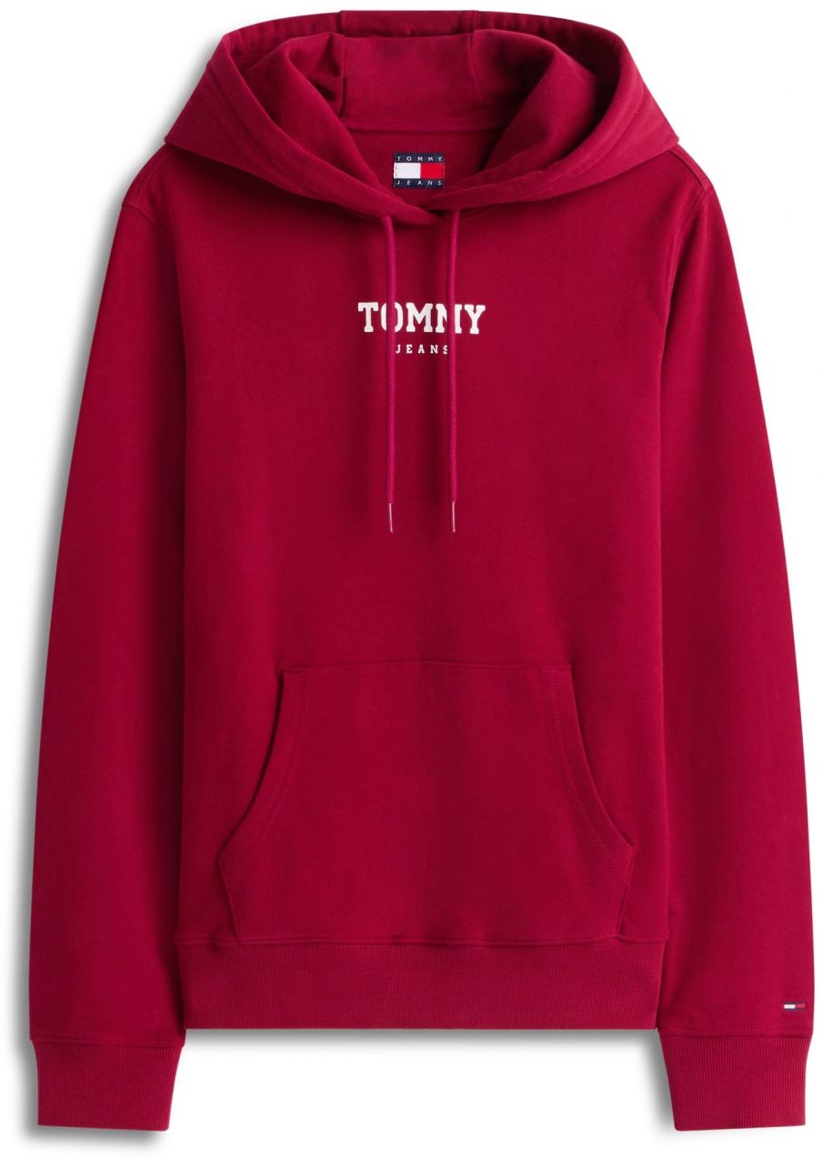 Tommy Jeans Mikina 'ESS'  farba lesného ovocia / biela